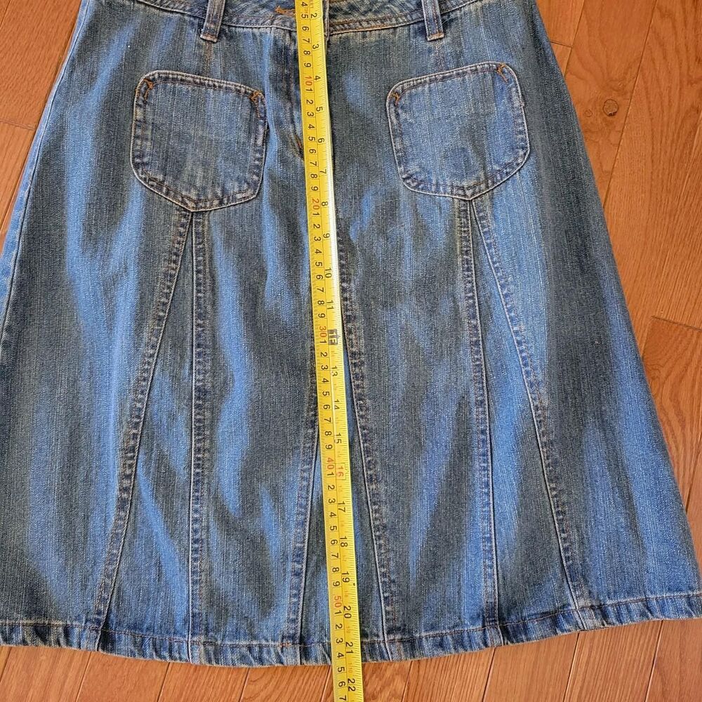 VTG Y2K Women's 6 Blue Jean Denim Skirt Knee Length - Picture 6 of 6